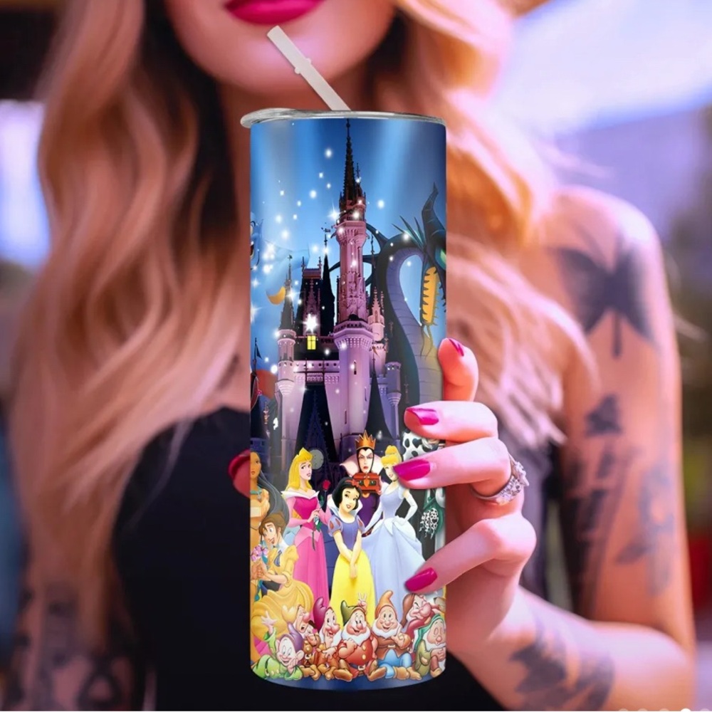 Disney Movie Themed 20oz Tumbler with Straw and Straw Covers! - Picture 2 of 8